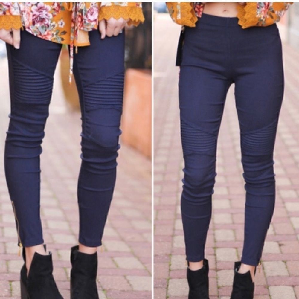 New Mix Navy Blue Motto Skinny Jeans  Size Small